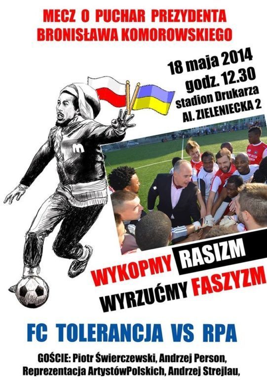 18 maja: Mecz o Puchar Prezydenta Polski – FC Tolerancja vs. RPA