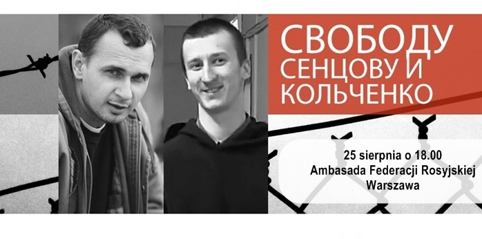 Protest przeciwko skazaniu Olega Sencowa i Ołeksandra Kołczenki
