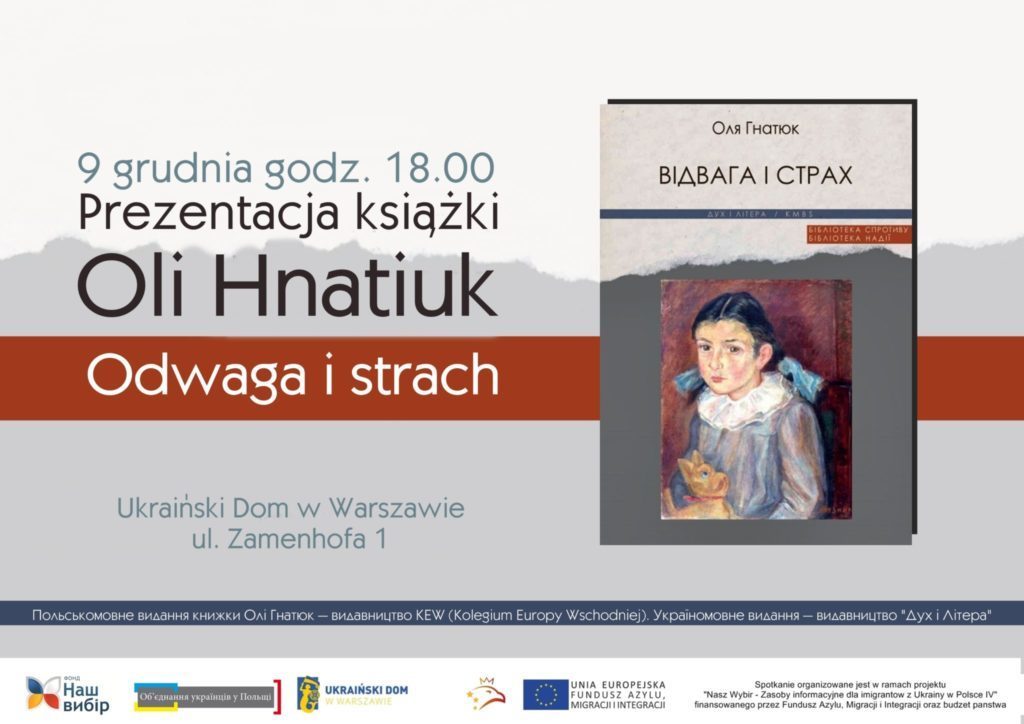Prezentacja książki Oli Hnatiuk “Odwaga i strach”