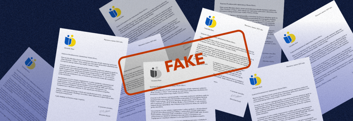 Do urzędów miast w Polsce przychodzą listy, rzekomo od Fundacji Ukraiński Dom, w sprawie organizacji wieców poparcia dla kandydata na prezydenta Polski. To fałszywki